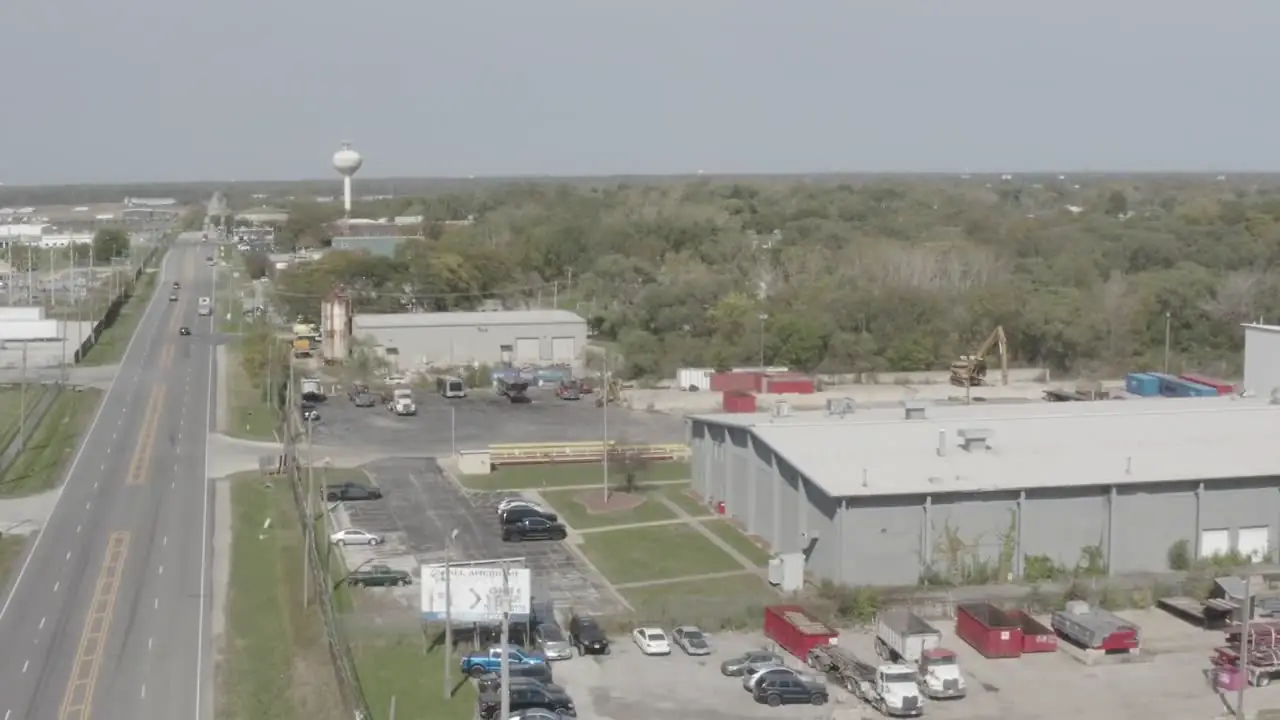 Aerial of an industrial corridor